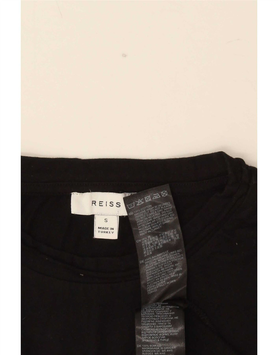 Camiseta Reiss Hombre Top Small Algodón Negro
