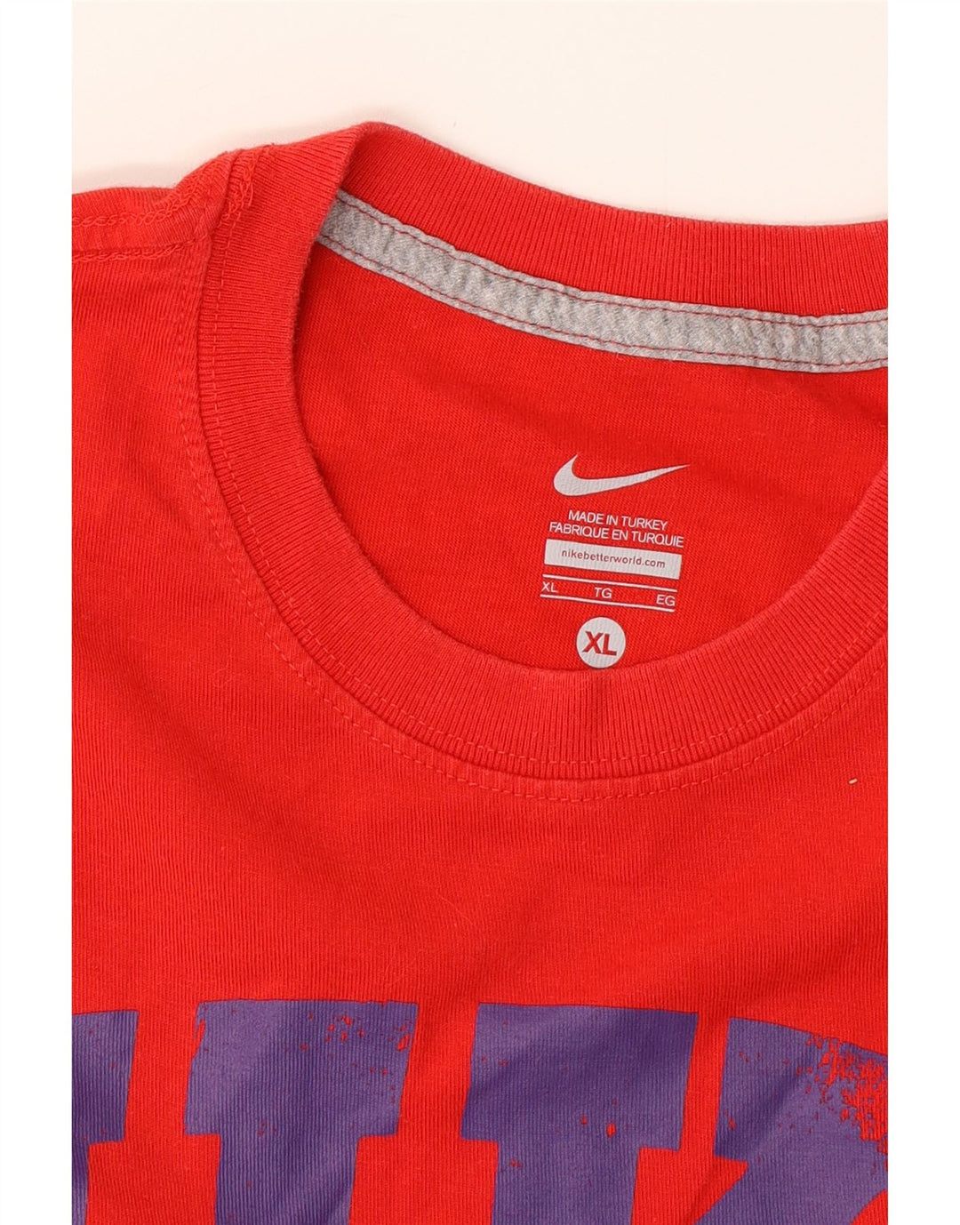 NIKE Hombre Camiseta Gráfica Top XL Rojo