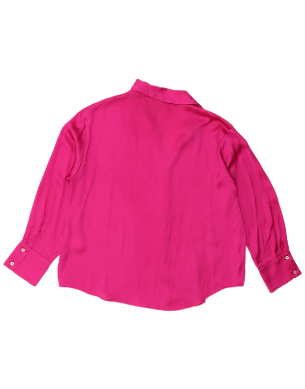 Zara Mujer Blusa Camisa ES 40 2XL Rosa Poliéster