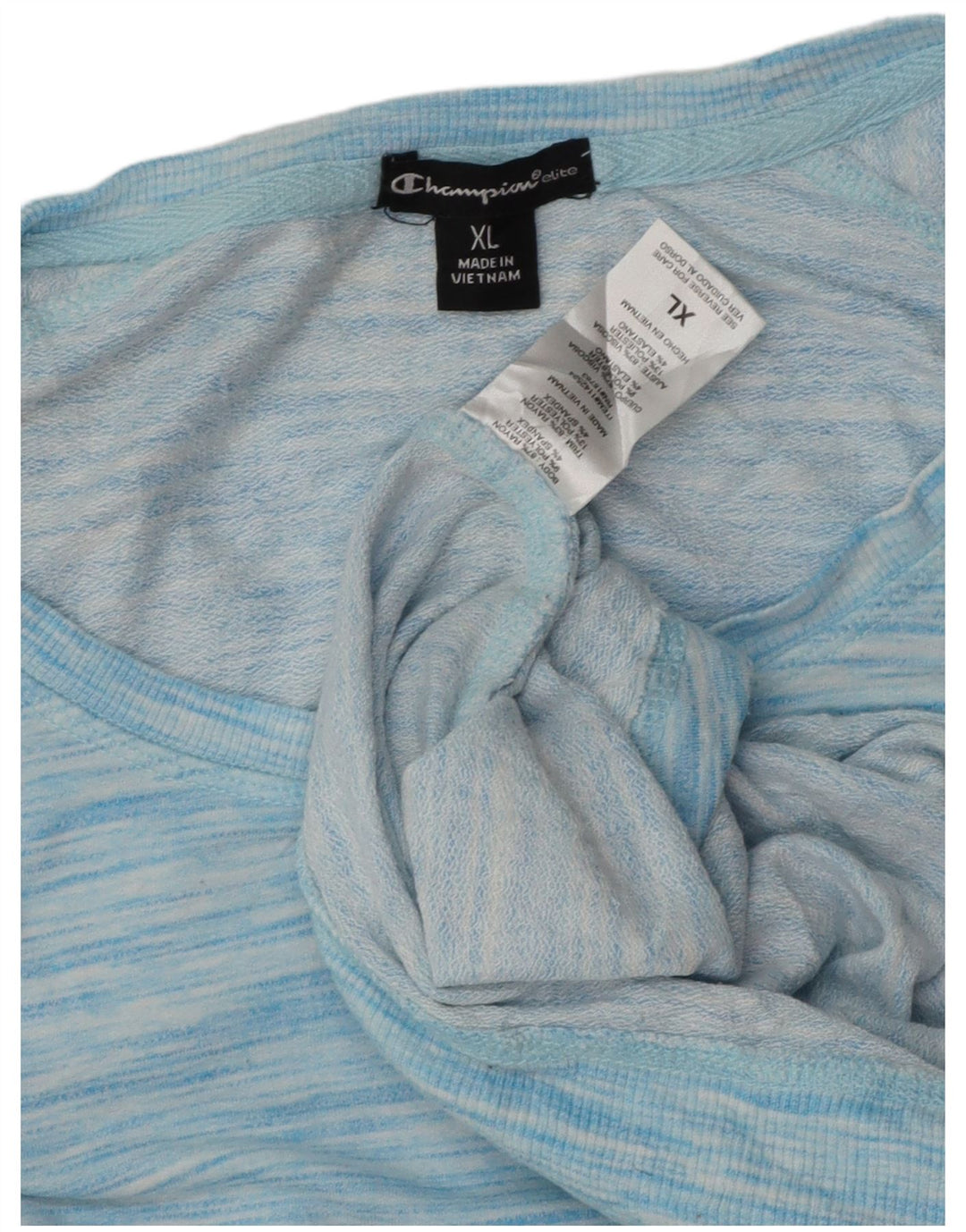 Champion Camiseta de manga larga para mujer UK 40 XL Rayón moteado azul