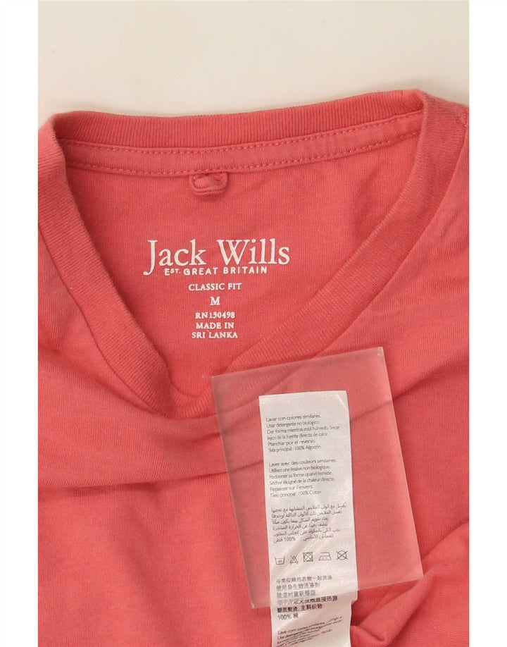 Jack Wills - Camiseta de corte clásico para hombre, color rosa medio, algodón