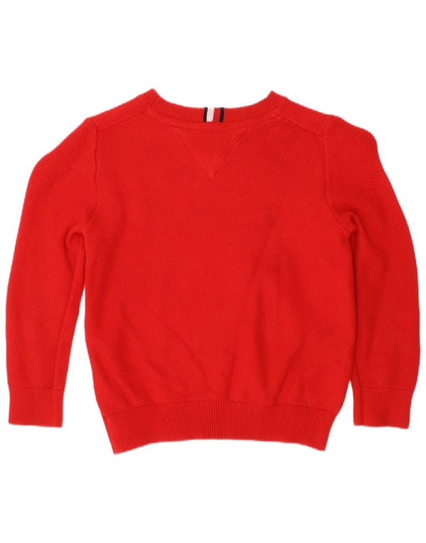 Tommy Hilfiger Jersey con cuello barco para niños 4-5 años Algodón de rayas rojas