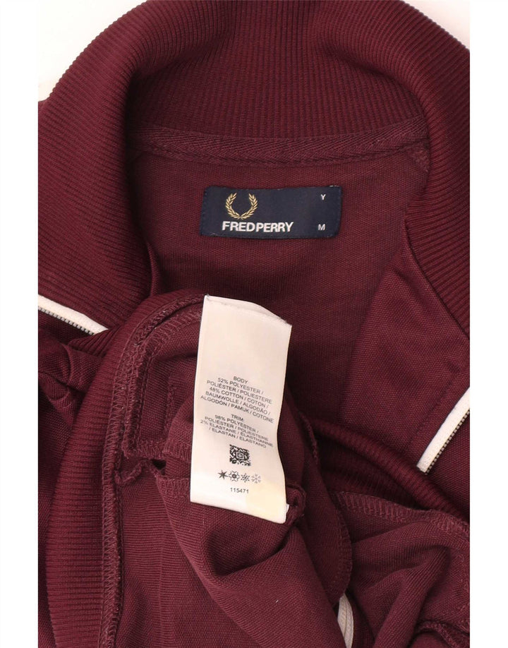 Fred Perry Chaqueta de chándal para niños 9-10 años Bloque de color granate mediano