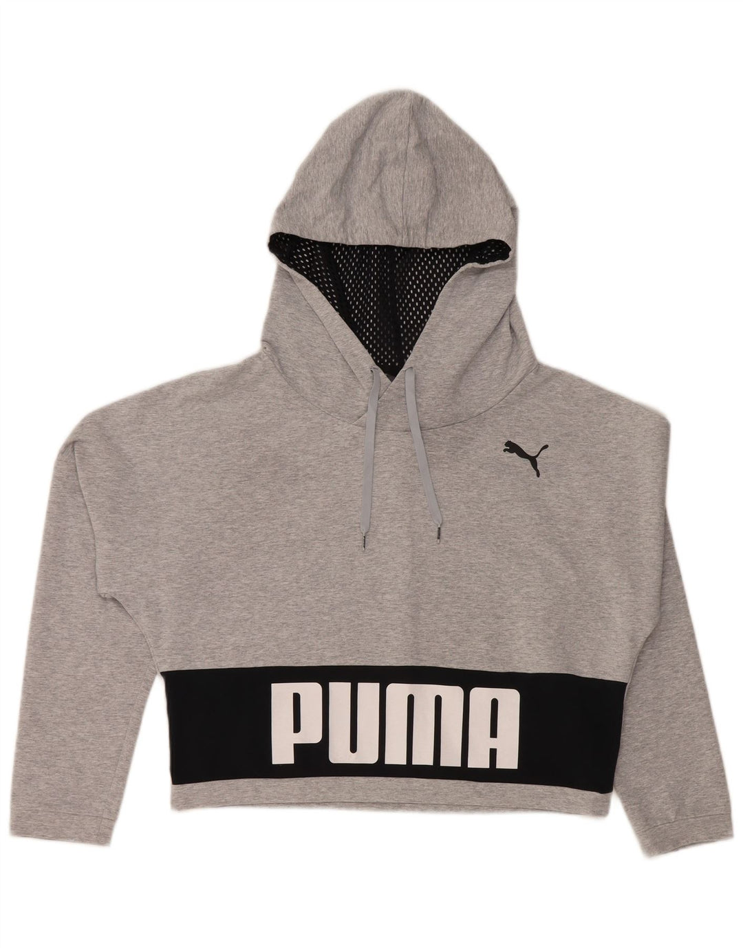 PUMA Jersey con capucha corta extragrande para mujer Reino Unido 12 Bloque de color gris medio