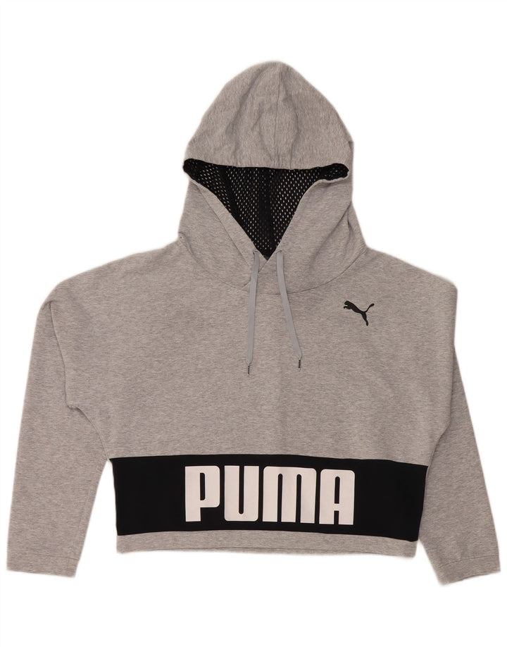 PUMA Jersey con capucha corta extragrande para mujer Reino Unido 12 Bloque de color gris medio