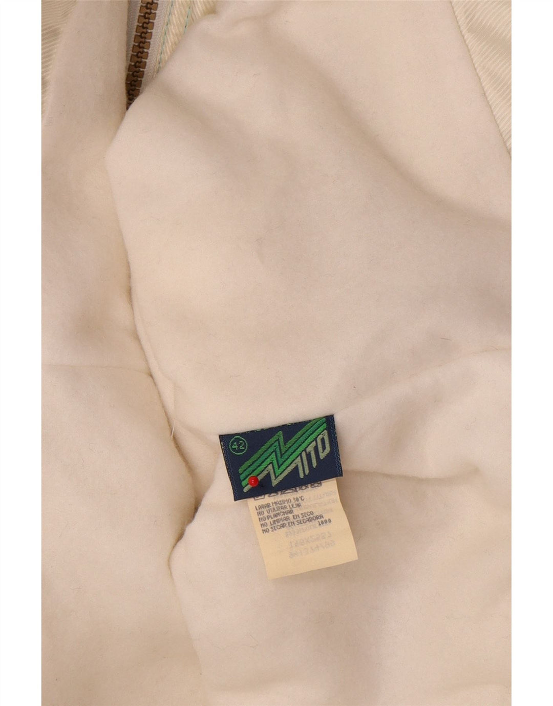 Vintage mujer chaqueta de esquí con capucha EU 42 poliéster colorblock azul grande