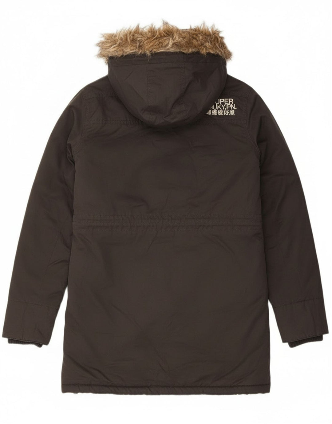 Superdry Parka con capucha gráfica para hombre ES 38 Poliéster gris medio