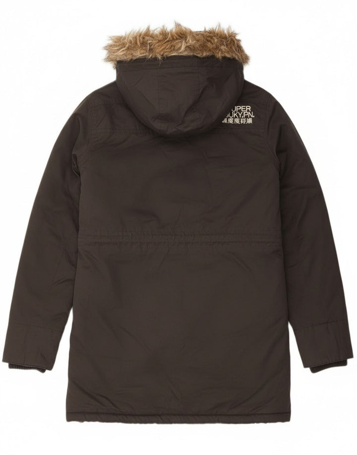 Superdry Parka con capucha gráfica para hombre ES 38 Poliéster gris medio