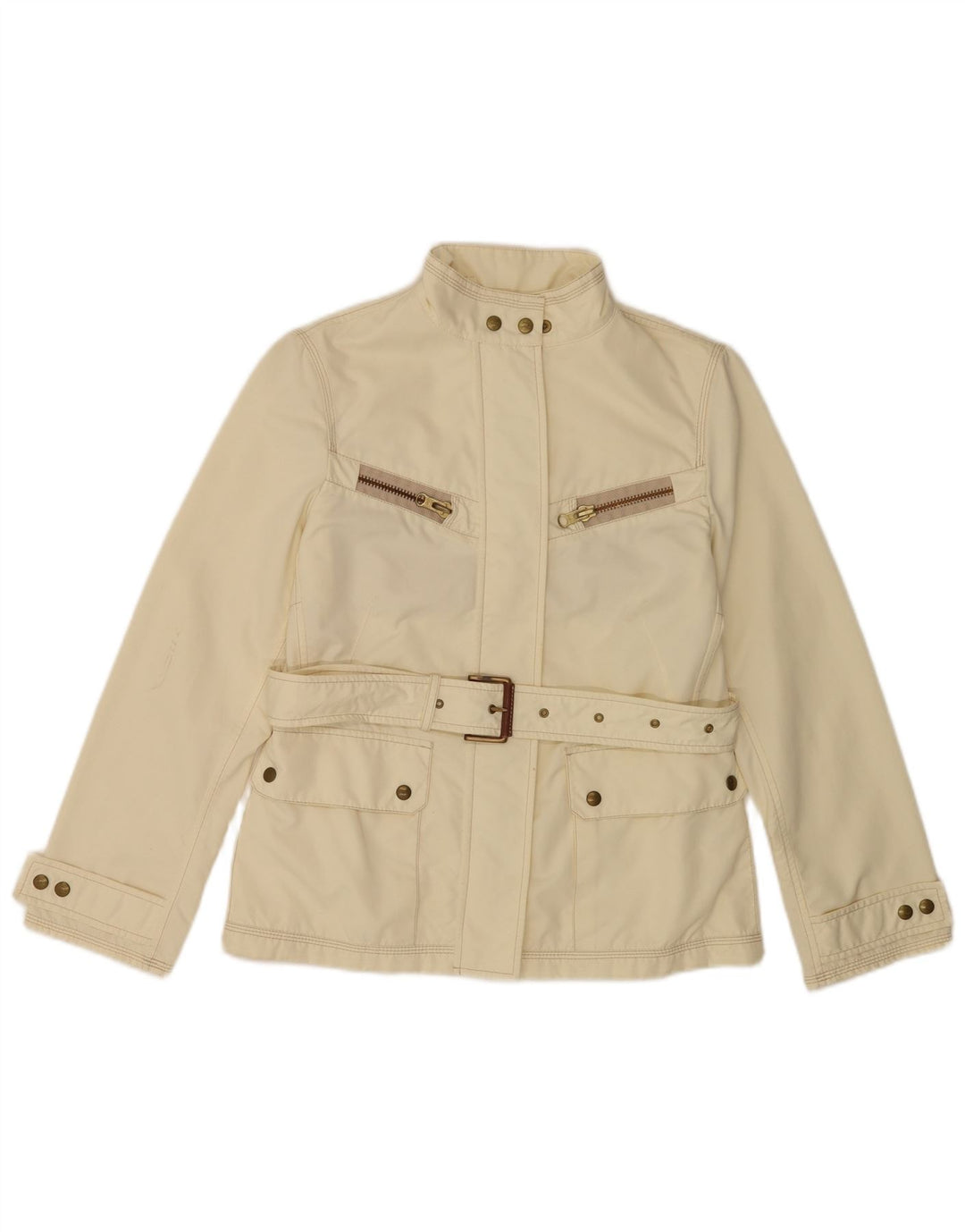 Fay Chaqueta utilitaria para mujer UK 10 Small Off White Poliéster