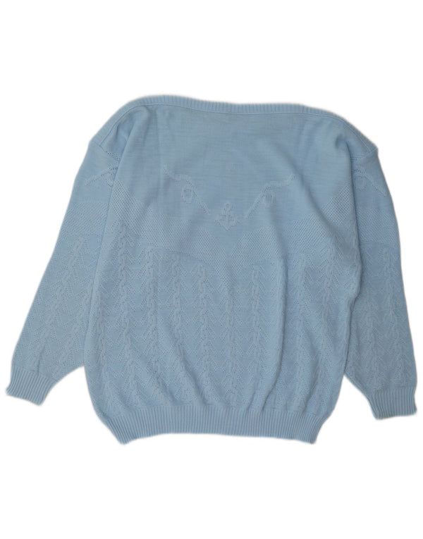 C & A Jersey de corte regular con cuello barco para mujer EU 46 XL Azul Geométrico