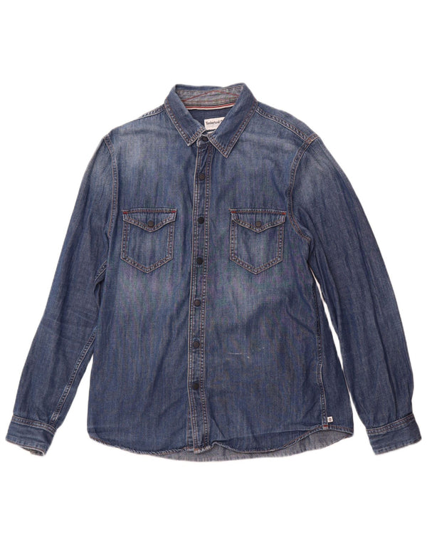 Timberland Camisa vaquera slim fit para hombre Algodón azul grande