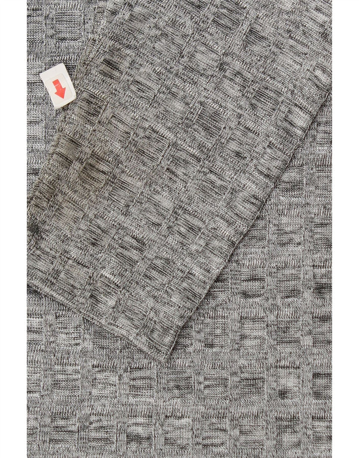 Zara Top tipo túnica de manga larga para mujer UK 46 Poliéster moteado gris grande