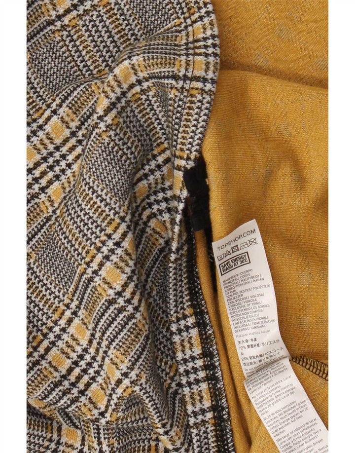 Topshop Minifalda para mujer UK 8 Small W28 Poliéster a cuadros gris