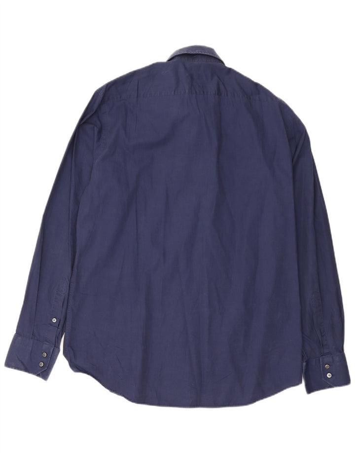 Hugo Boss Camisa de corte regular para hombre Talla 41 Grande Algodón azul marino