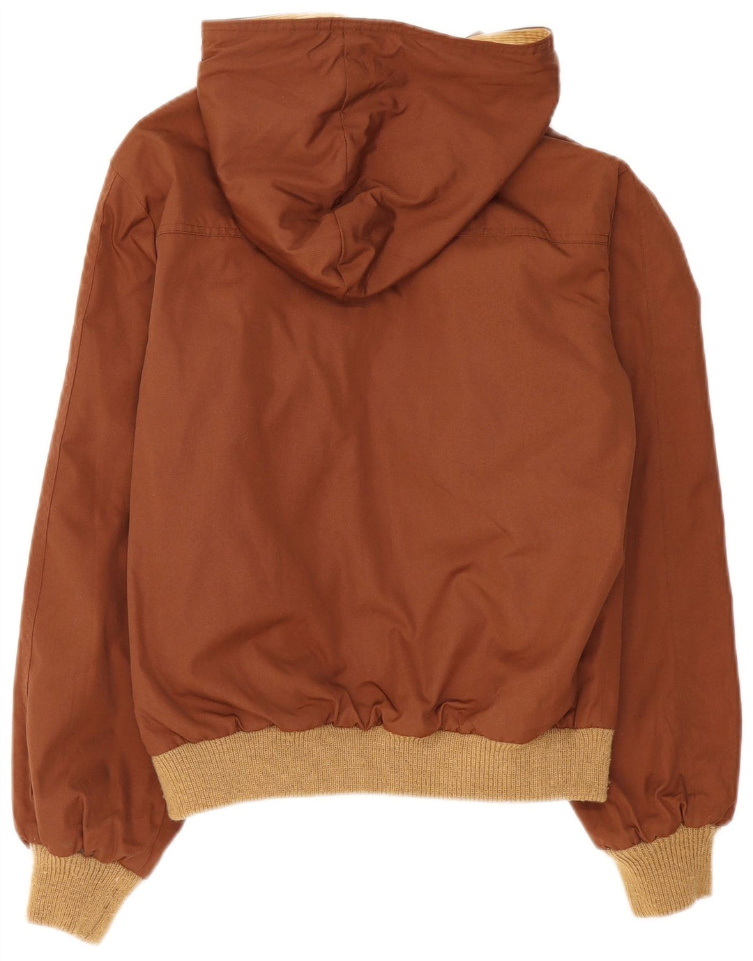 Vintage hombres con capucha chaqueta bomber reversible Reino Unido 38 color marrón medio