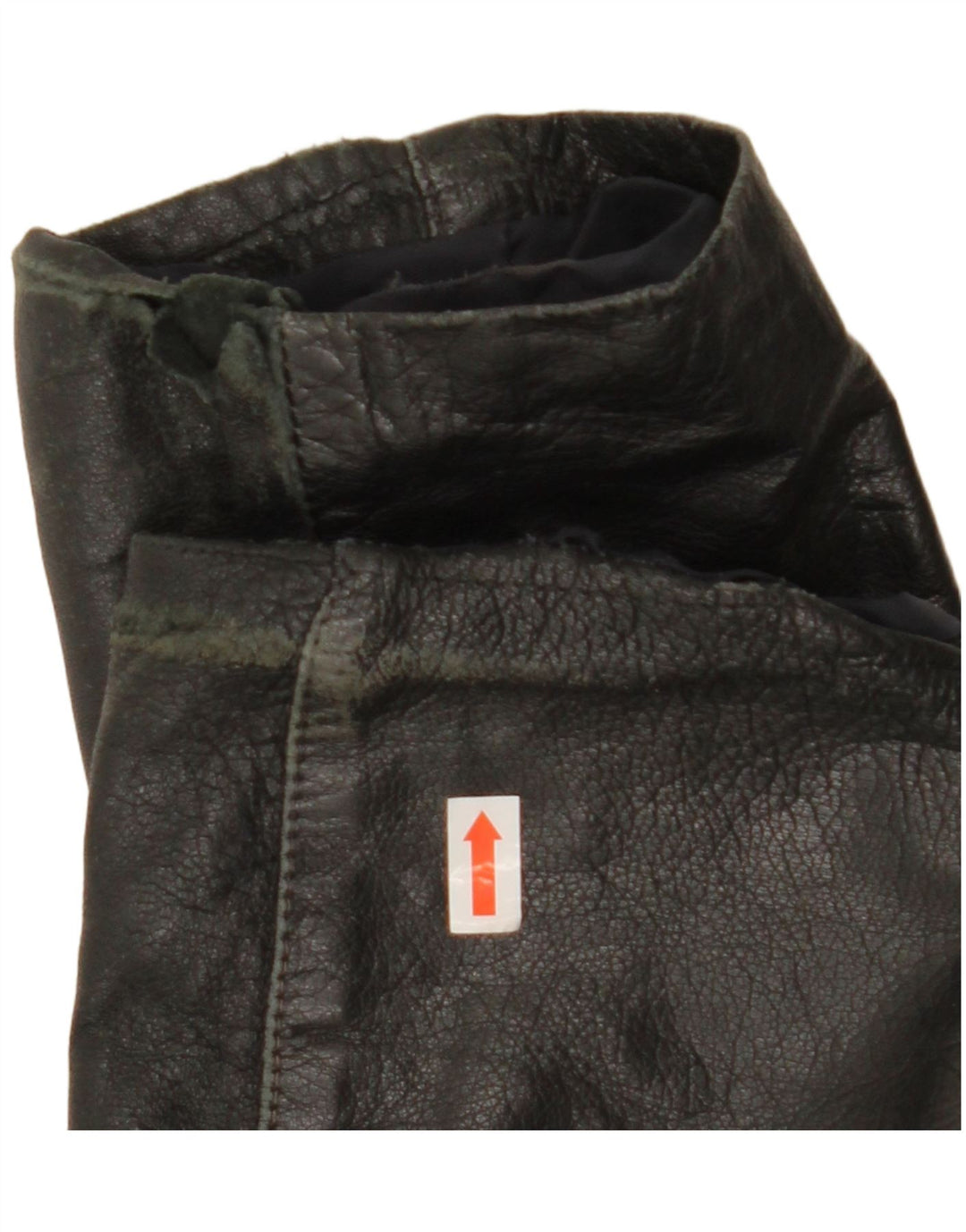 Vintage mujer crop chaqueta de cuero IT 44 Medio Negro