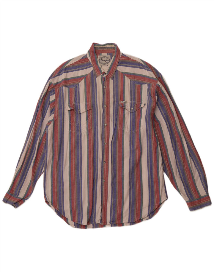 WRANGLER Camisa de hombre 2XL Algodón a rayas multicolor
