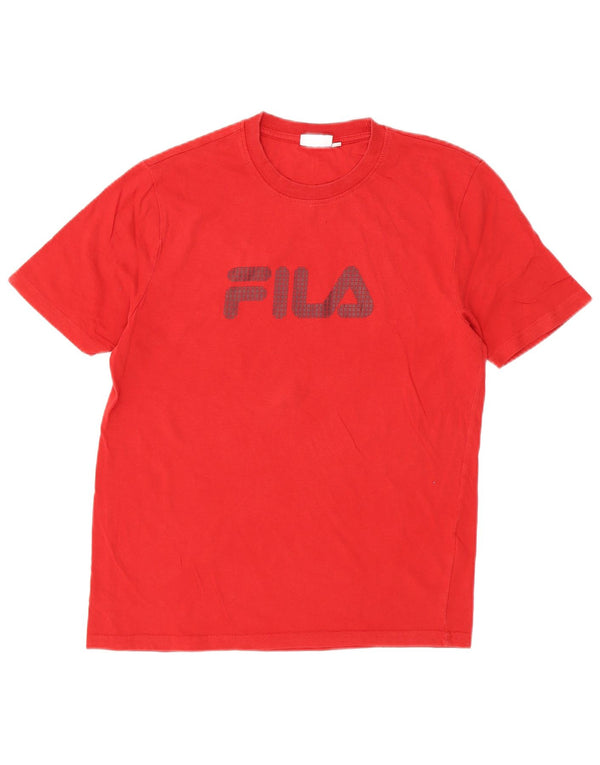 Fila - Camiseta gráfica para hombre, talla pequeña, algodón rojo