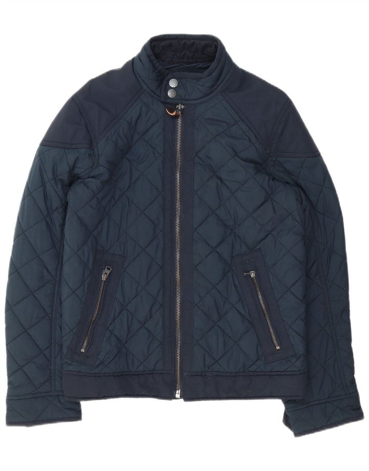 Abercrombie & Fitch Chaqueta acolchada para hombre UK 36 Small Azul marino Poliéster