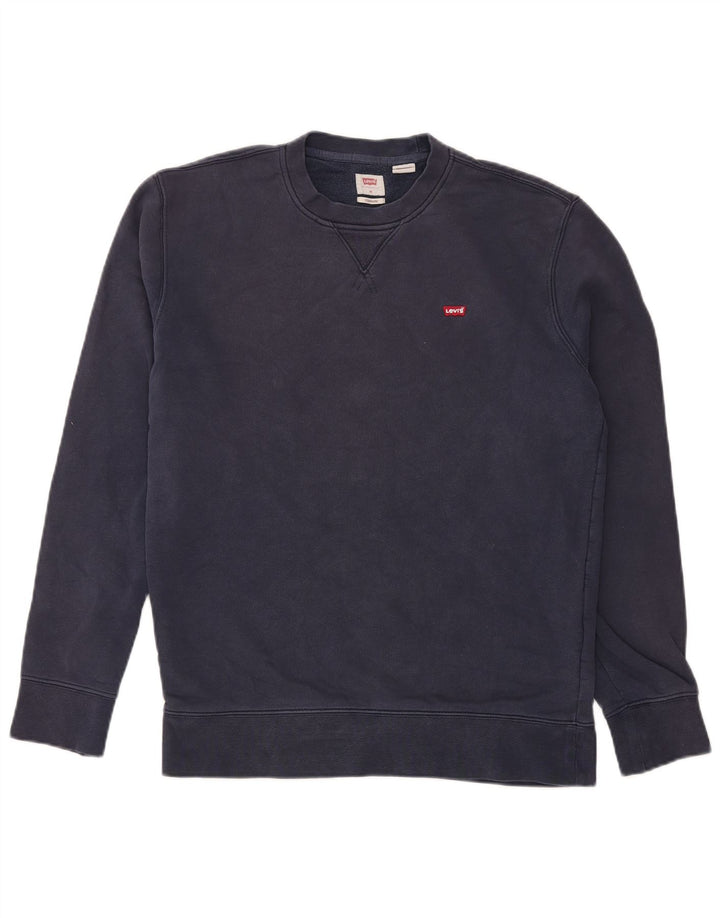 Levi's Hombre Standard Fit Sudadera Jumper Medium Azul Marino Algodón
