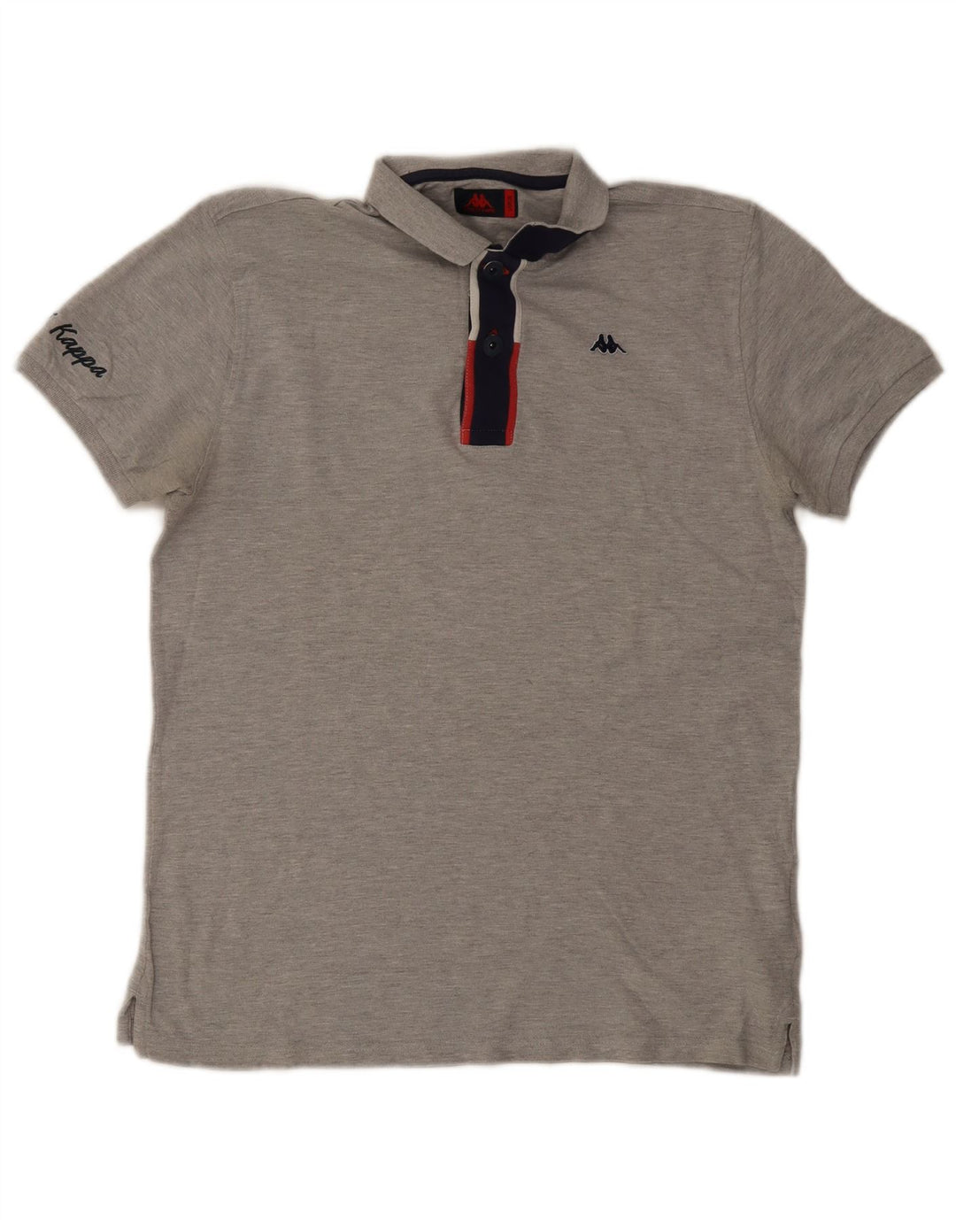 Kappa Polo para hombre de algodón con bloques de color gris grande