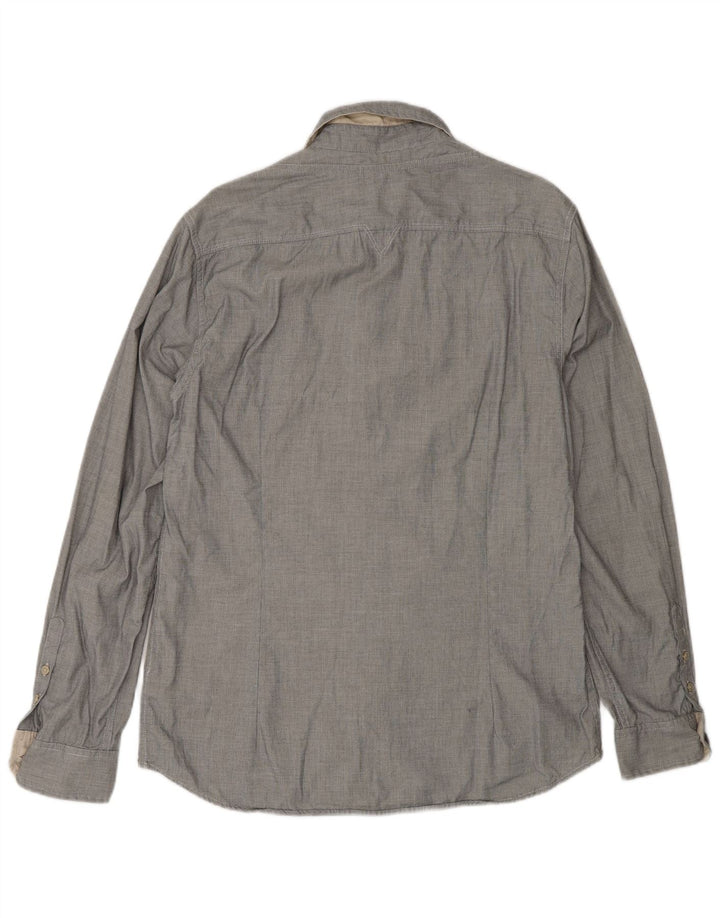 Guess Camisa Regular Fit para Hombre UK 40 Large Gris Cuadros Algodón