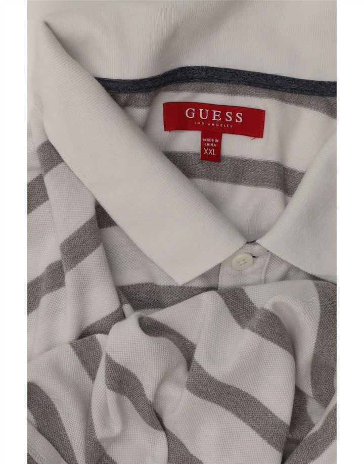 Guess Polo Hombre 2XL Blanco Rayas