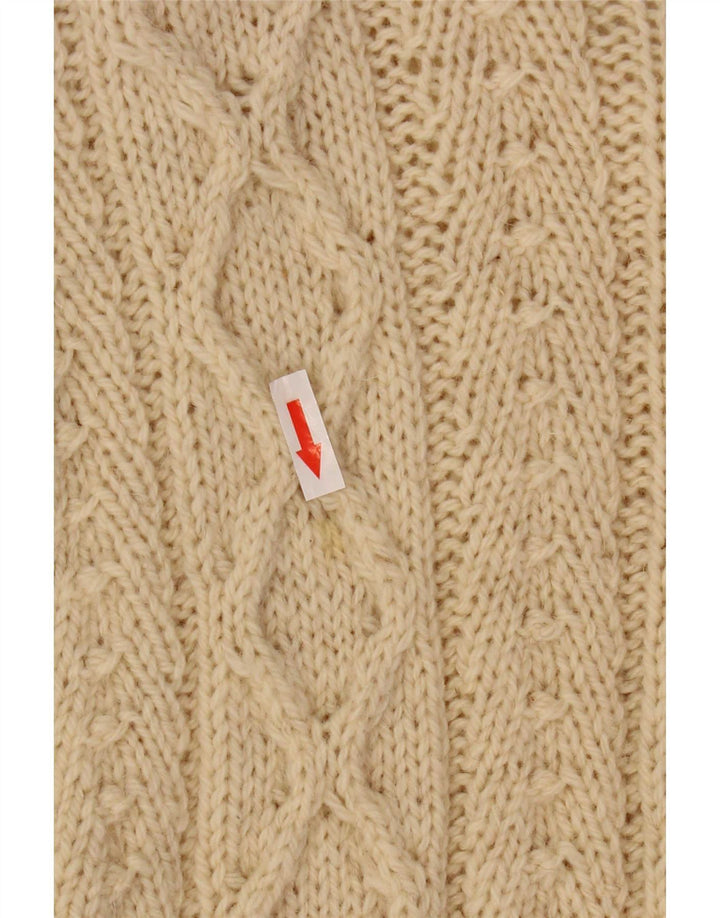 Vintage hombres Cardigan suéter grande beige