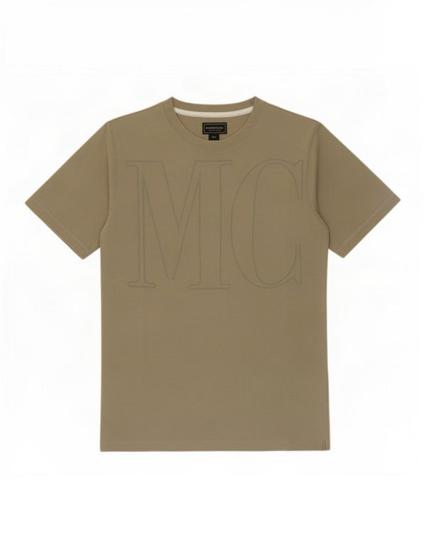 Marlboro Classics Camiseta gráfica para hombre Top Small Khaki Cotton