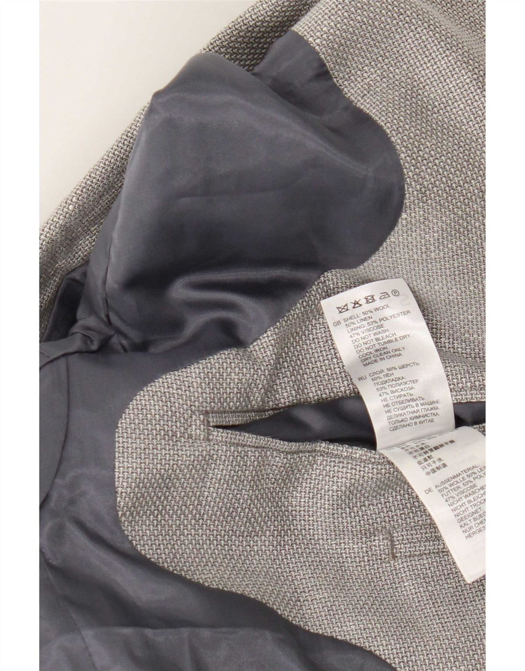 Chaqueta tipo blazer de 2 botones para hombre Reiss UK 38 Lana gris medio