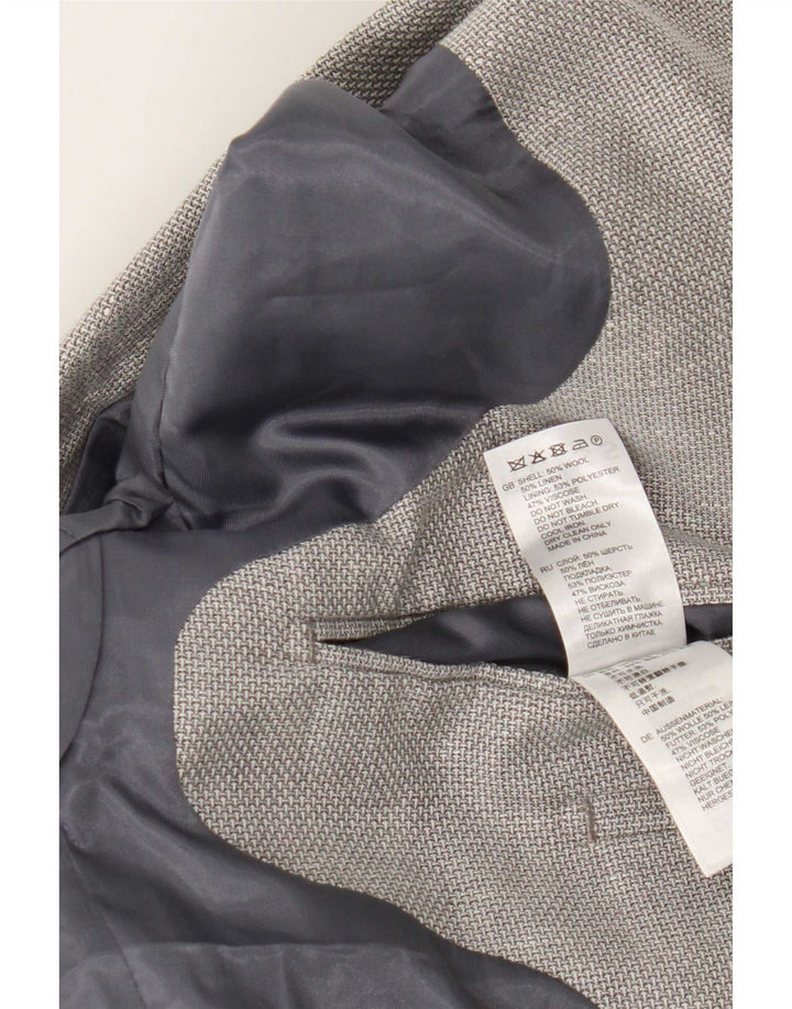Chaqueta tipo blazer de 2 botones para hombre Reiss UK 38 Lana gris medio