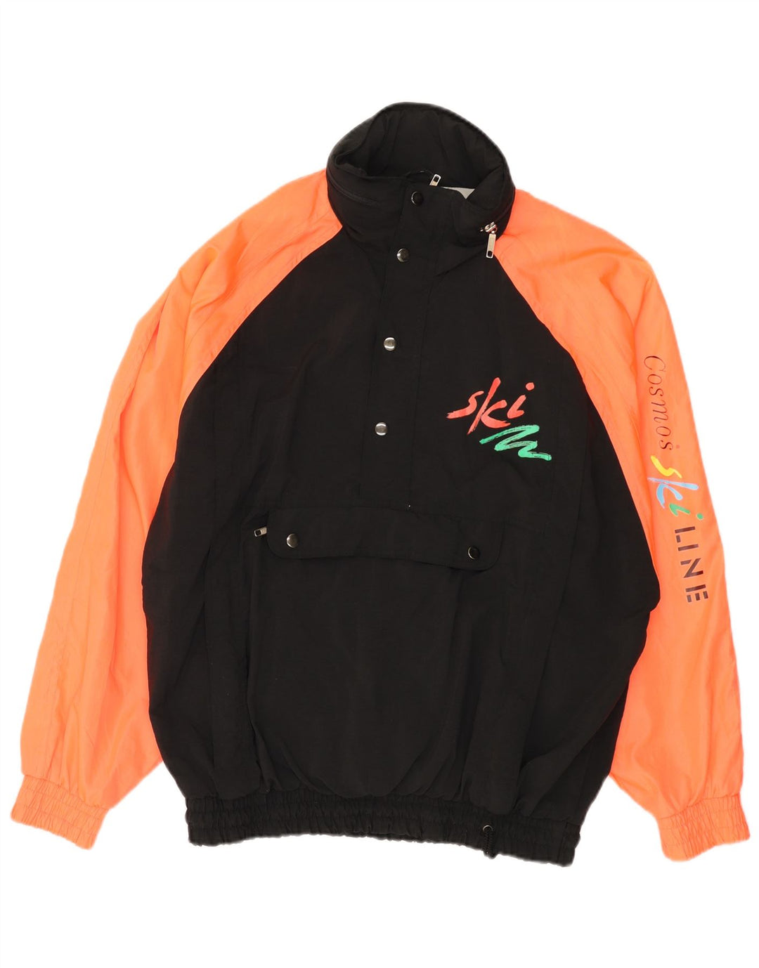 COSMOS Chaqueta cortavientos con gráfico de corte holgado para hombre UK 36 Small Black