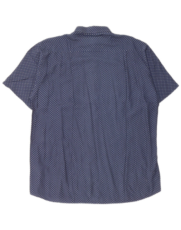 Cassera Camisa de manga corta de fin de semana para hombre Talla 39 Mediana Azul marino manchado