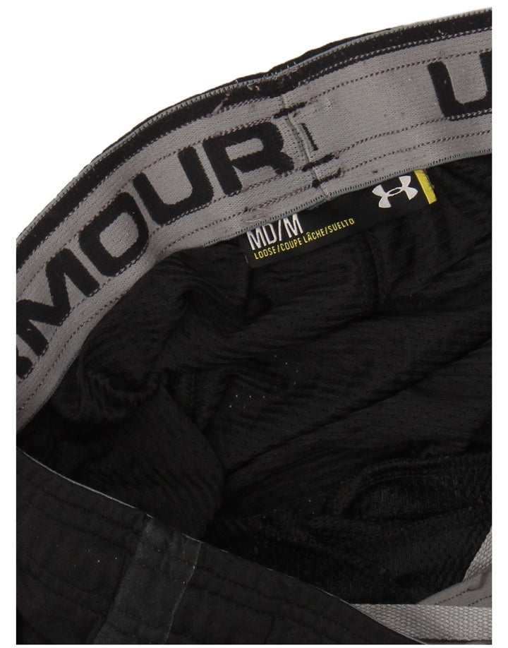 Under Armour Pantalones cortos deportivos de corte holgado para hombre, talla mediana, negro