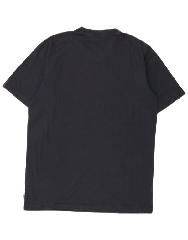 Adidas Hombre Camiseta Gráfica Top Medio Azul Marino Algodón
