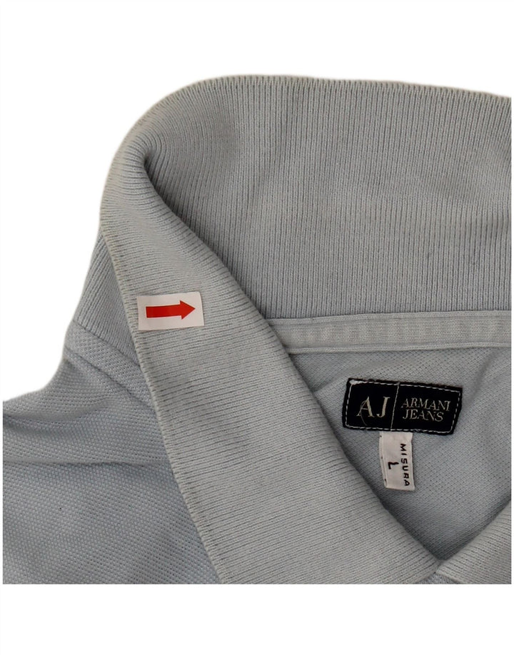 Armani Polo Hombre Grande Azul Algodón