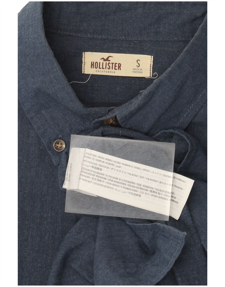 Camisa HOLLISTER Hombre Small Azul Marino Algodón