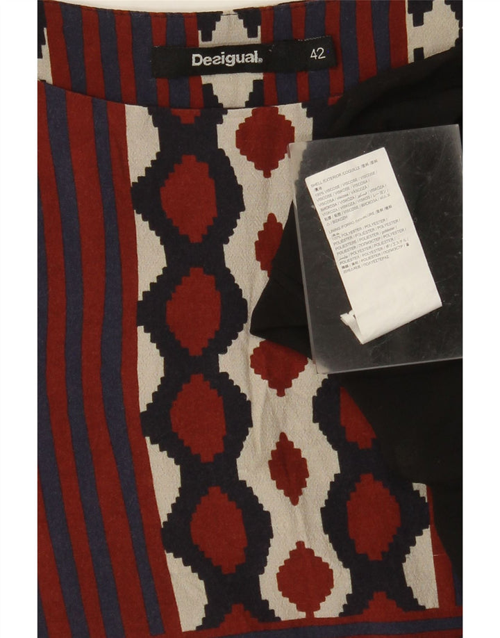 DESIGUAL Vestido acampanado para mujer EU 42 Grande Multicolor Geométrico