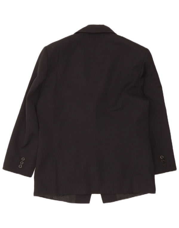 Marella Chaqueta Blazer de 1 Botón para Mujer UK 44 Grande Lana Negra
