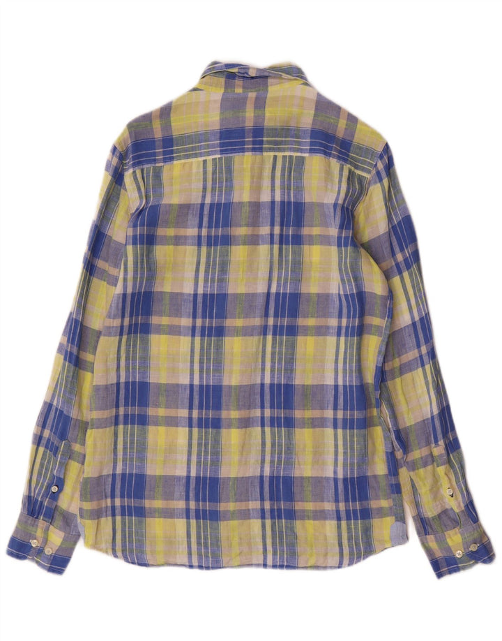 Massimo Dutti Camisa Niño 13-14 Años Cuadros Amarillo Lino