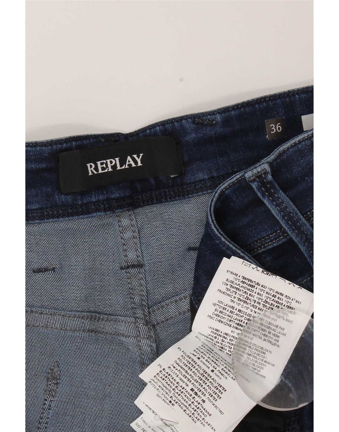 Vaqueros ajustados para hombre Replay W36 L32 Algodón azul marino