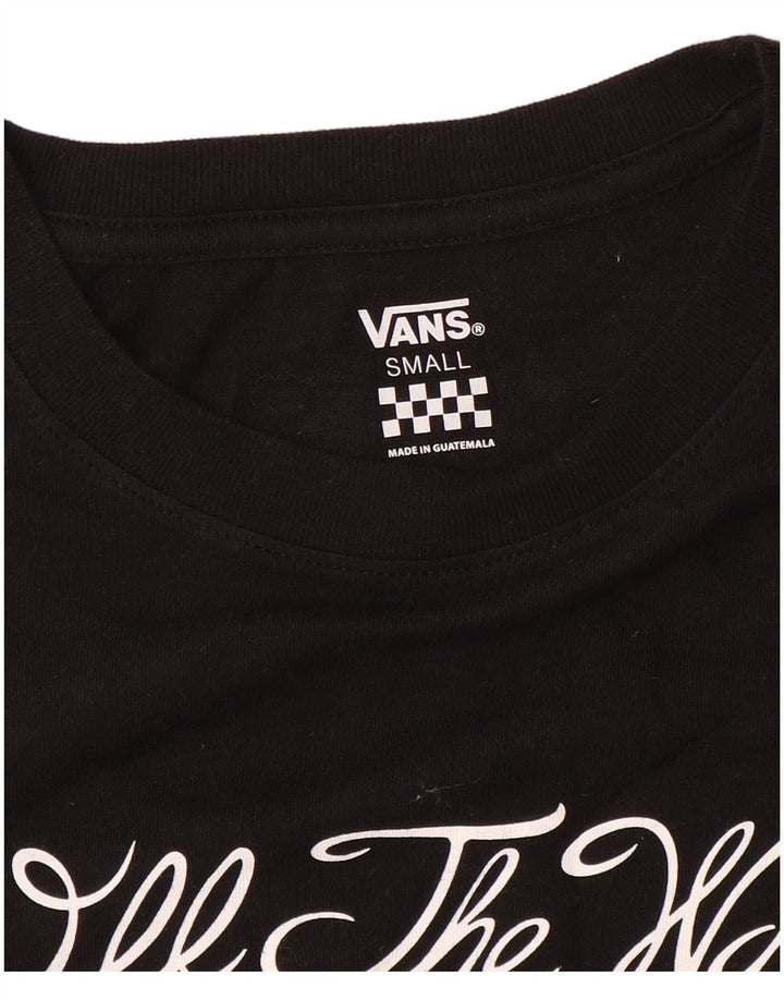 VANS Mujer Gráfico Top Manga Larga UK 10 Small Negro