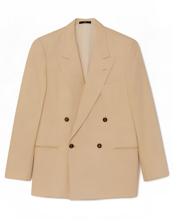 Valentino Chaqueta tipo blazer con doble botonadura para hombre UK 38 Medium Beige