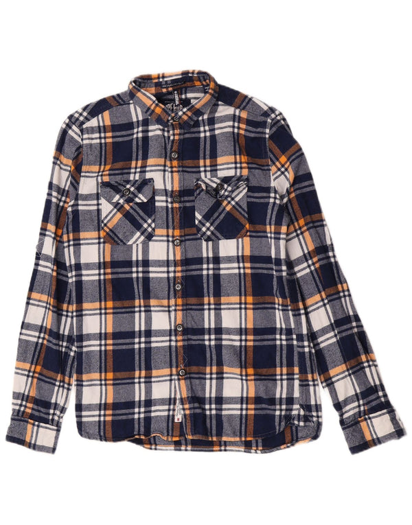Superdry Camisa De Franela De Algodón A Cuadros Azul Marino Mediano