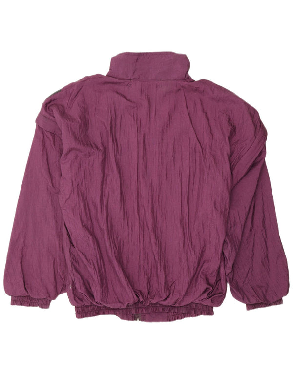 Vintage hombres chándal top chaqueta 2XL granate colorblock nylon