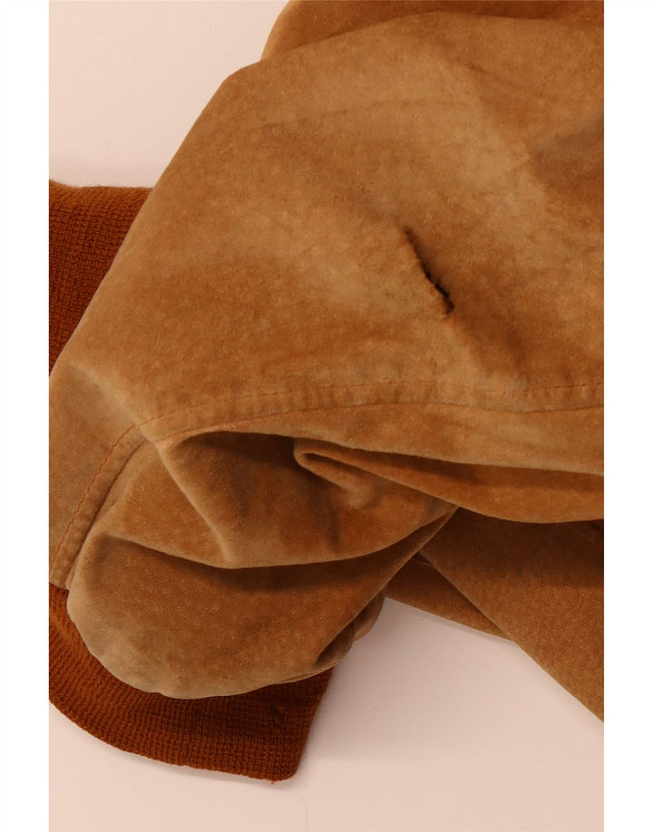 VINTAGE Chaqueta bomber de ante para hombre Reino Unido 42 XL Cuero marrón