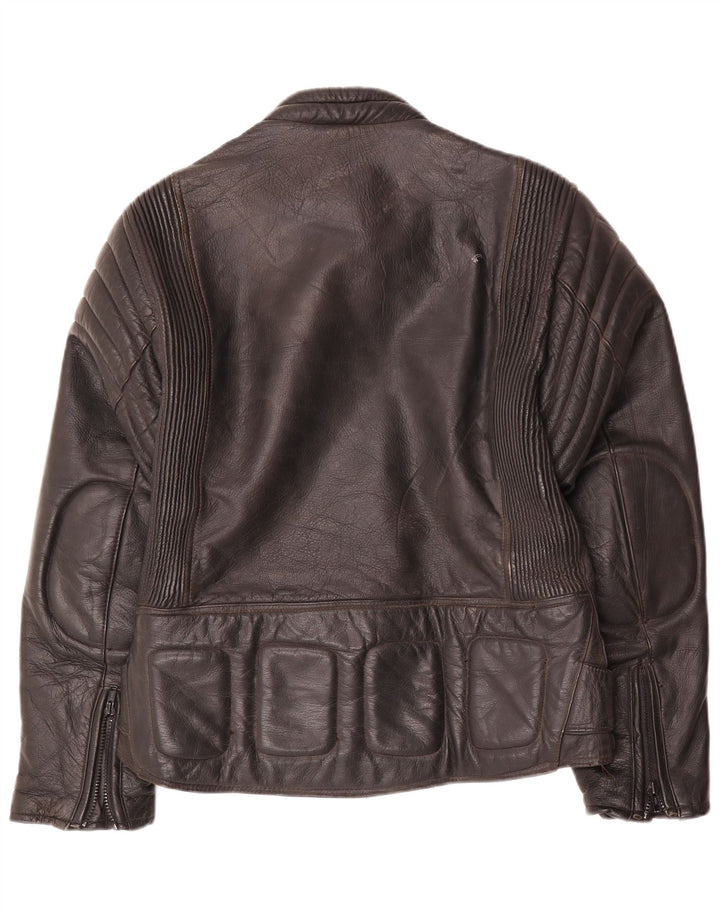 Modeka Chaqueta motera de cuero para hombre UK 38 Medium Black Leather