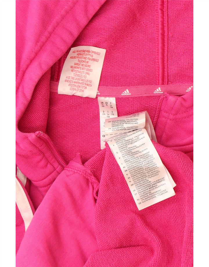 ADIDAS Sudadera con capucha y cremallera para niña 14-15 años Algodón rosa