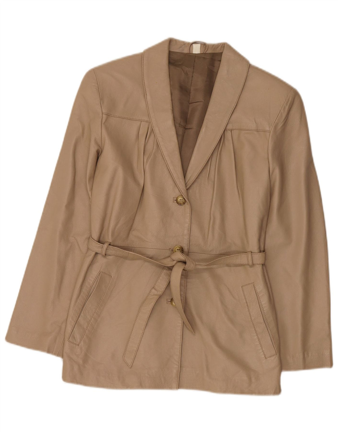 Chaqueta de cuero vintage para mujer IT 42 Beige medio