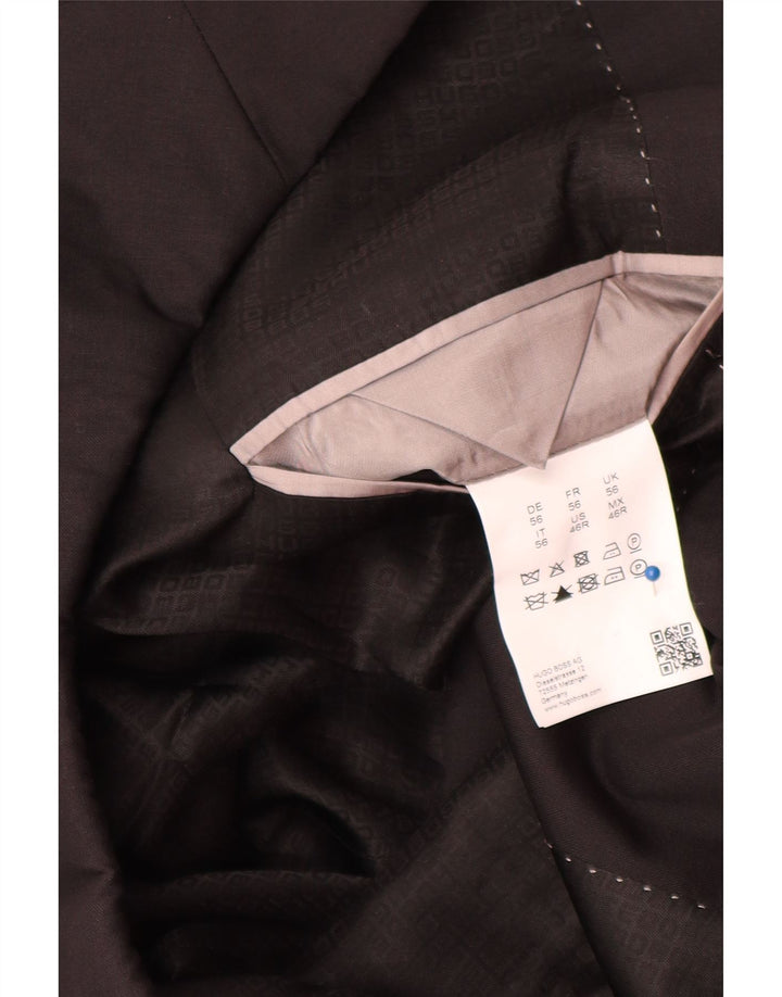Hugo Boss Chaqueta tipo blazer de 2 botones para hombre EU 56 3XL Lana virgen negra